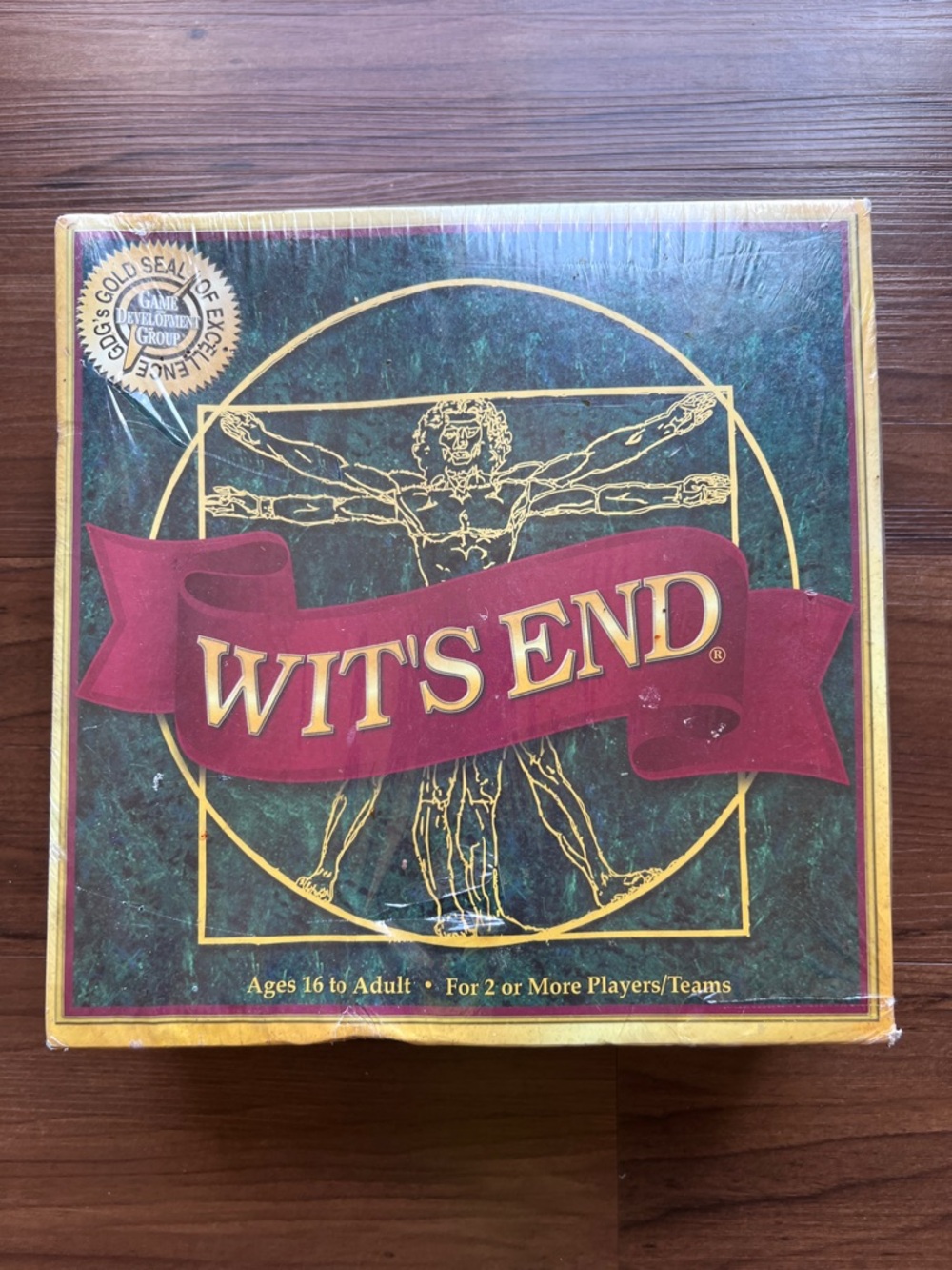 Wit's End Board Game - Burgundy & Gold Cover